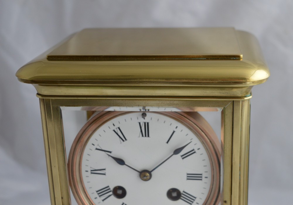 French 4 Glass Mantel Clock View V