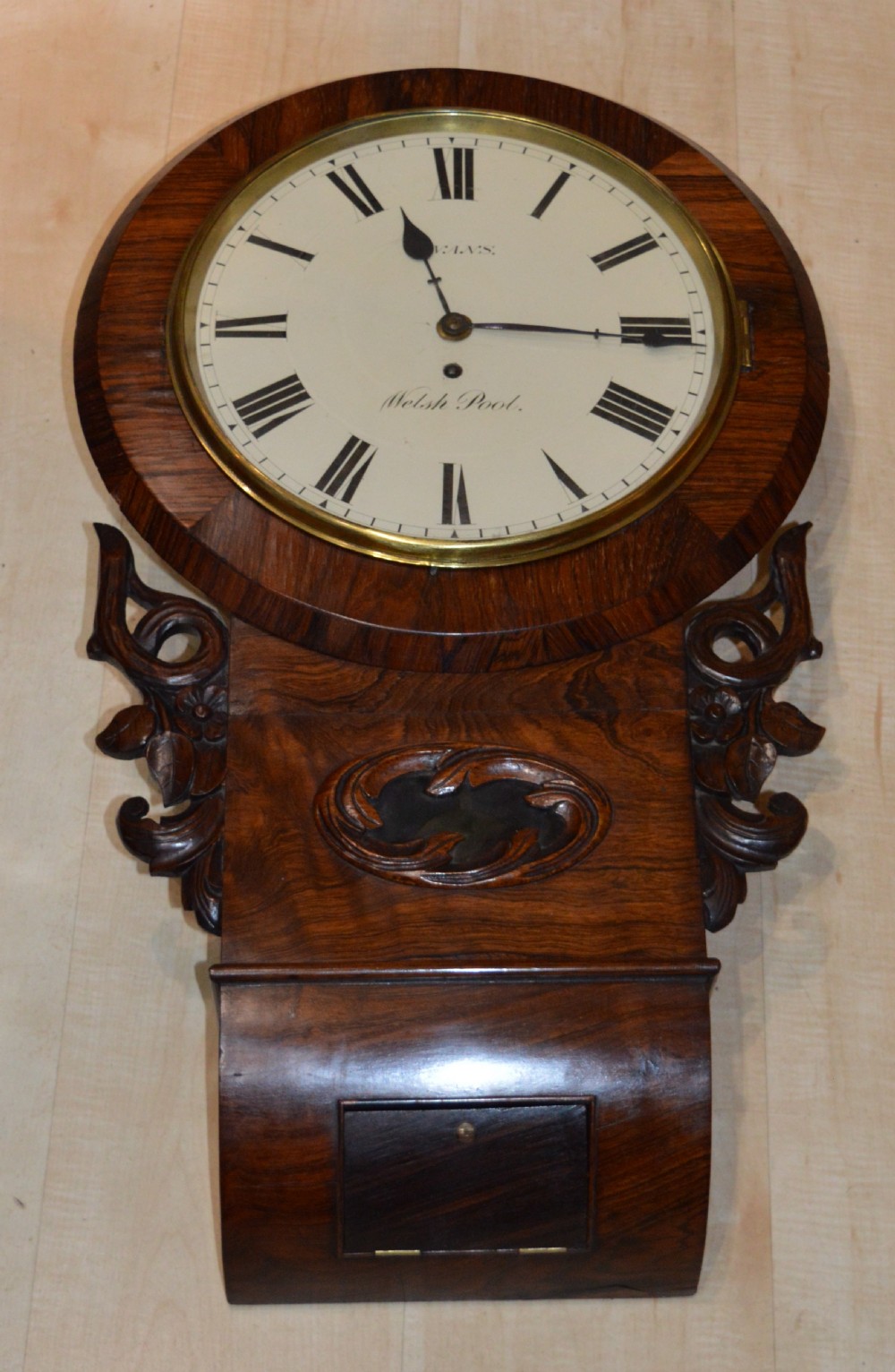 John Evans Welshpool Dropdial Fusee wall Clock