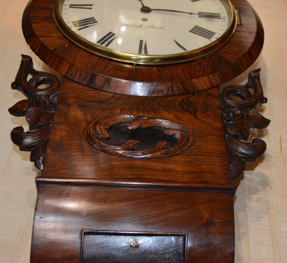 John Evans Welshpool Dropdial Fusee wall Clock View VI