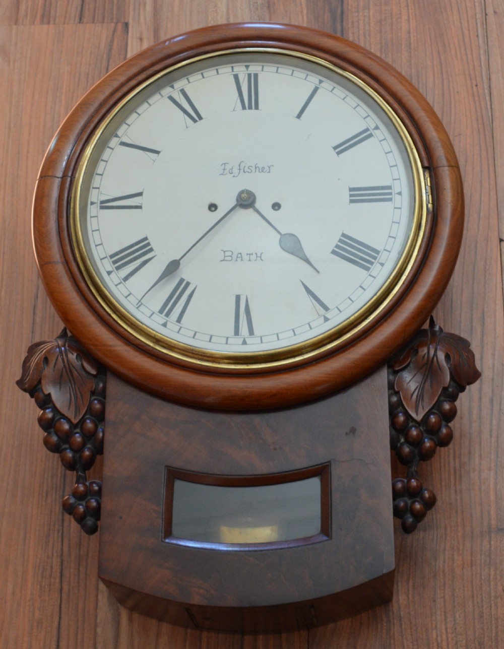 Fisher of Bath Twin Fusee Striking Wall Clock