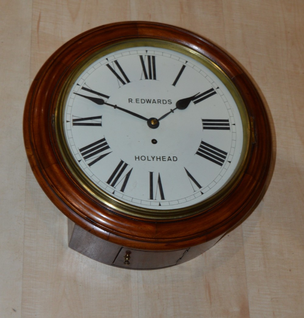 Robert Edwards Holyhead welsh Fusee Dial wall Clock