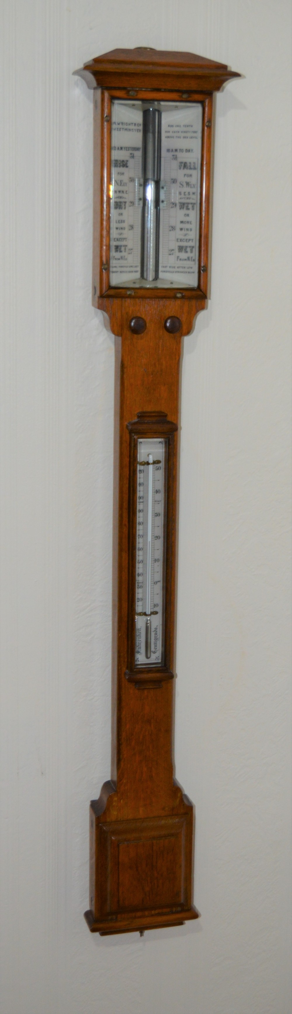 Victorian Sea Coast Stick Barometer Wright & Co Westminster