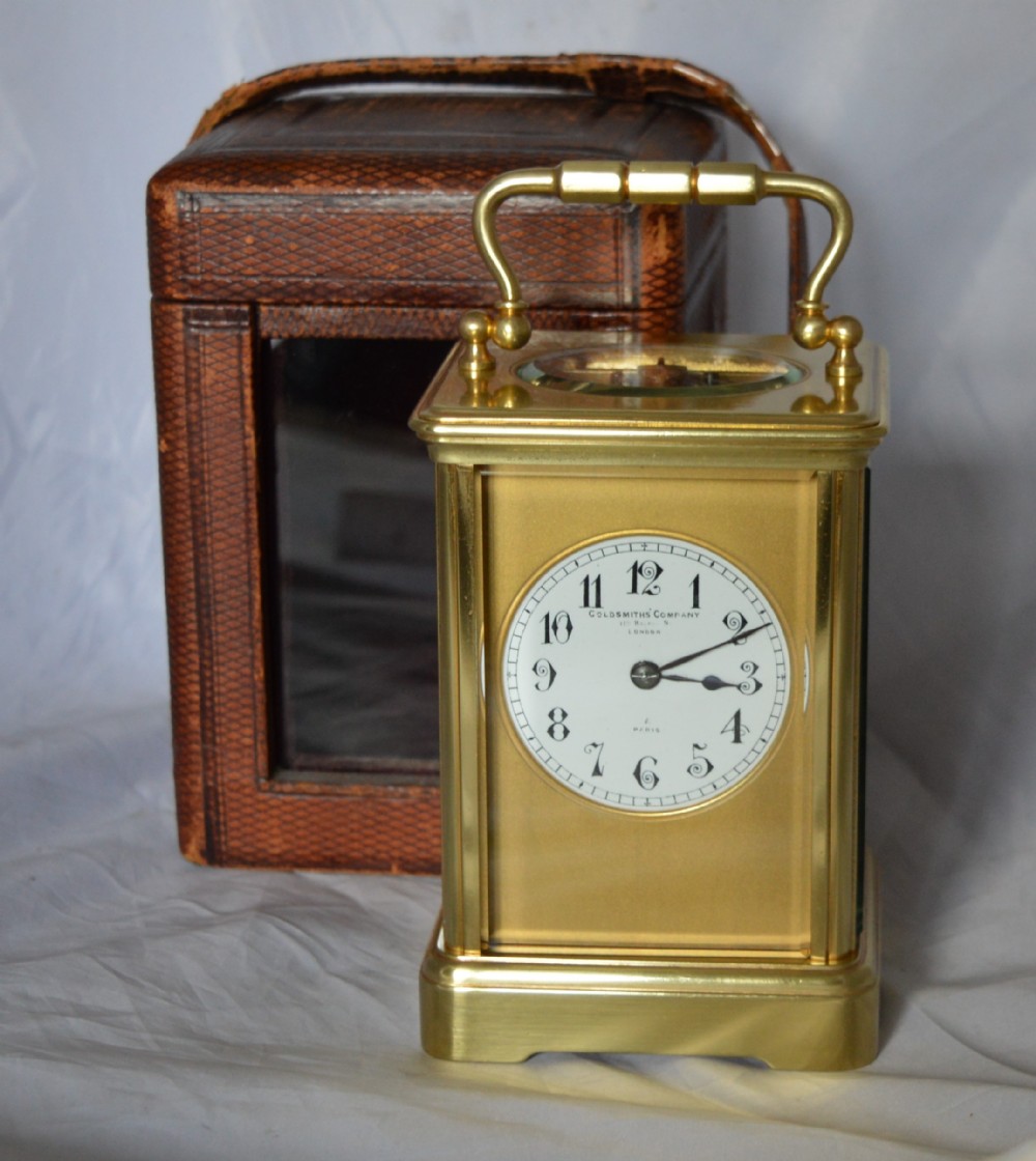 Goldsmiths and Silversmiths, London Striking Carriage Clock & Box