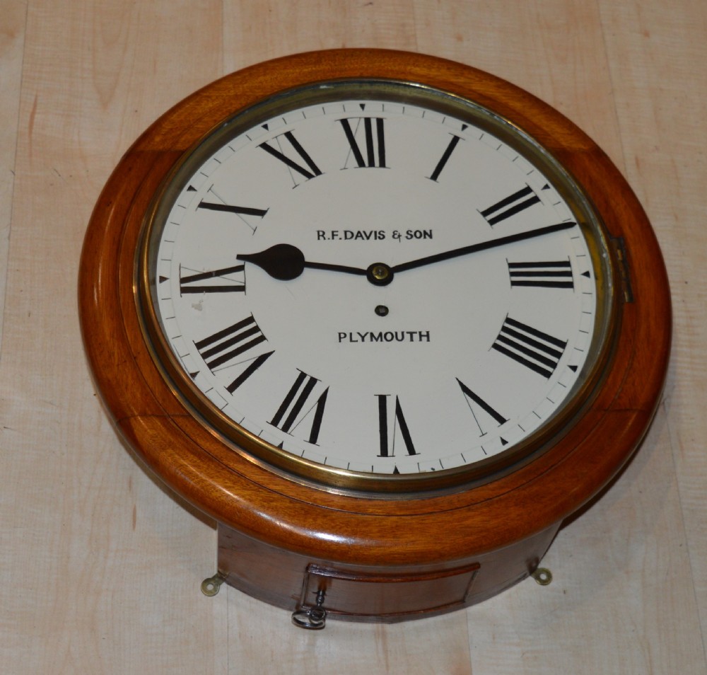 R F Davis of Plymouth Fusee Dial Wall Clock