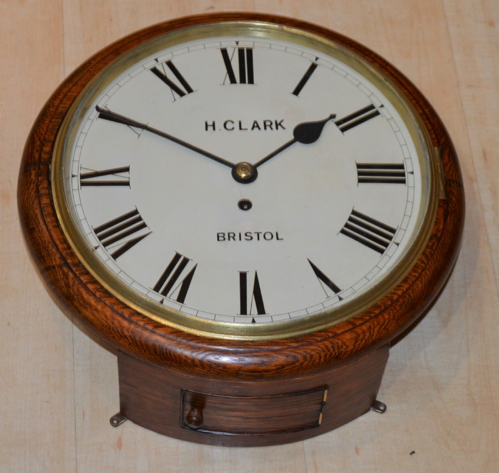 H Clark Bristol Fusee Dial Wall Clock