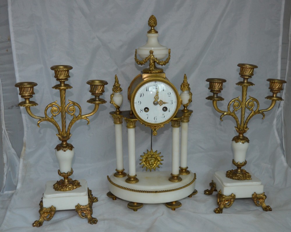 French Candelabra Clock Set