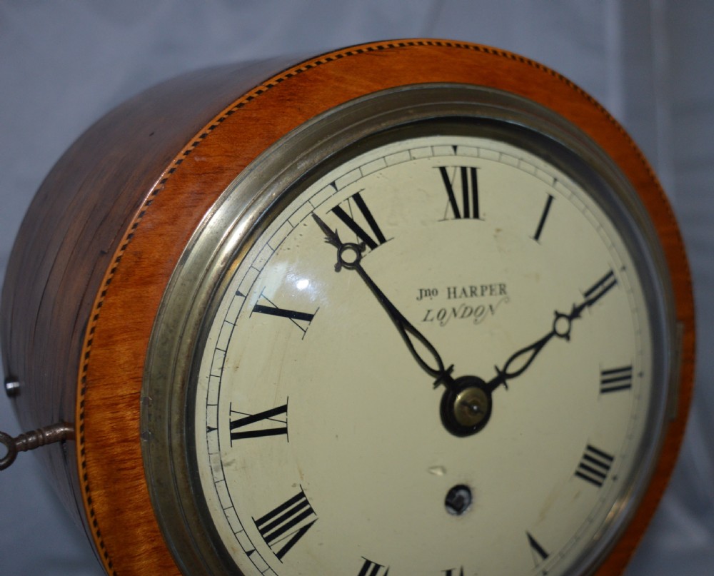 John Harper London Georgian Satinwood Balloon Fusee Clock View VIII