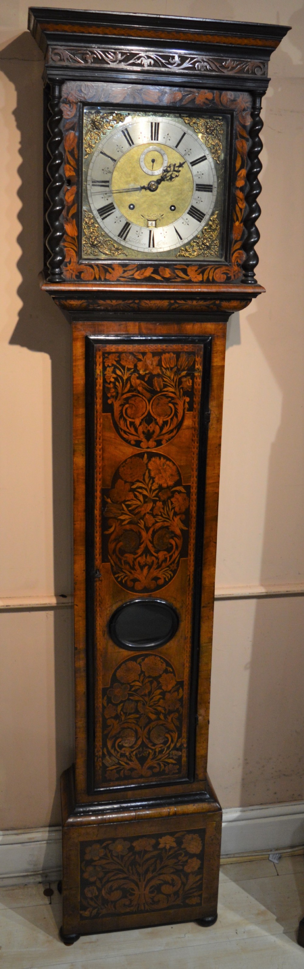 17th Century Month Duration Marquetry Walnut Longcase Sam Price London