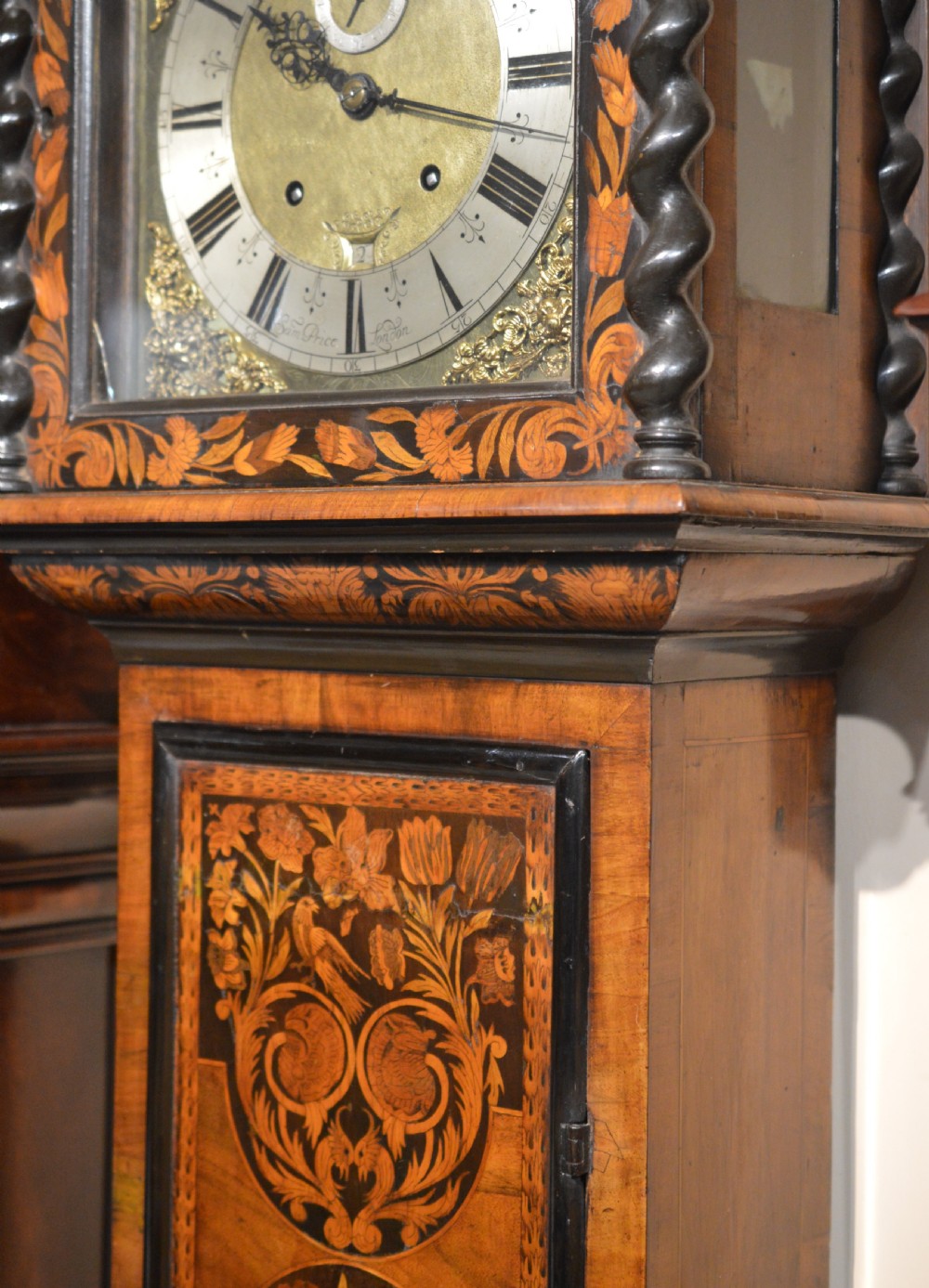 17th Century Month Duration Marquetry Walnut Longcase Sam Price London View V