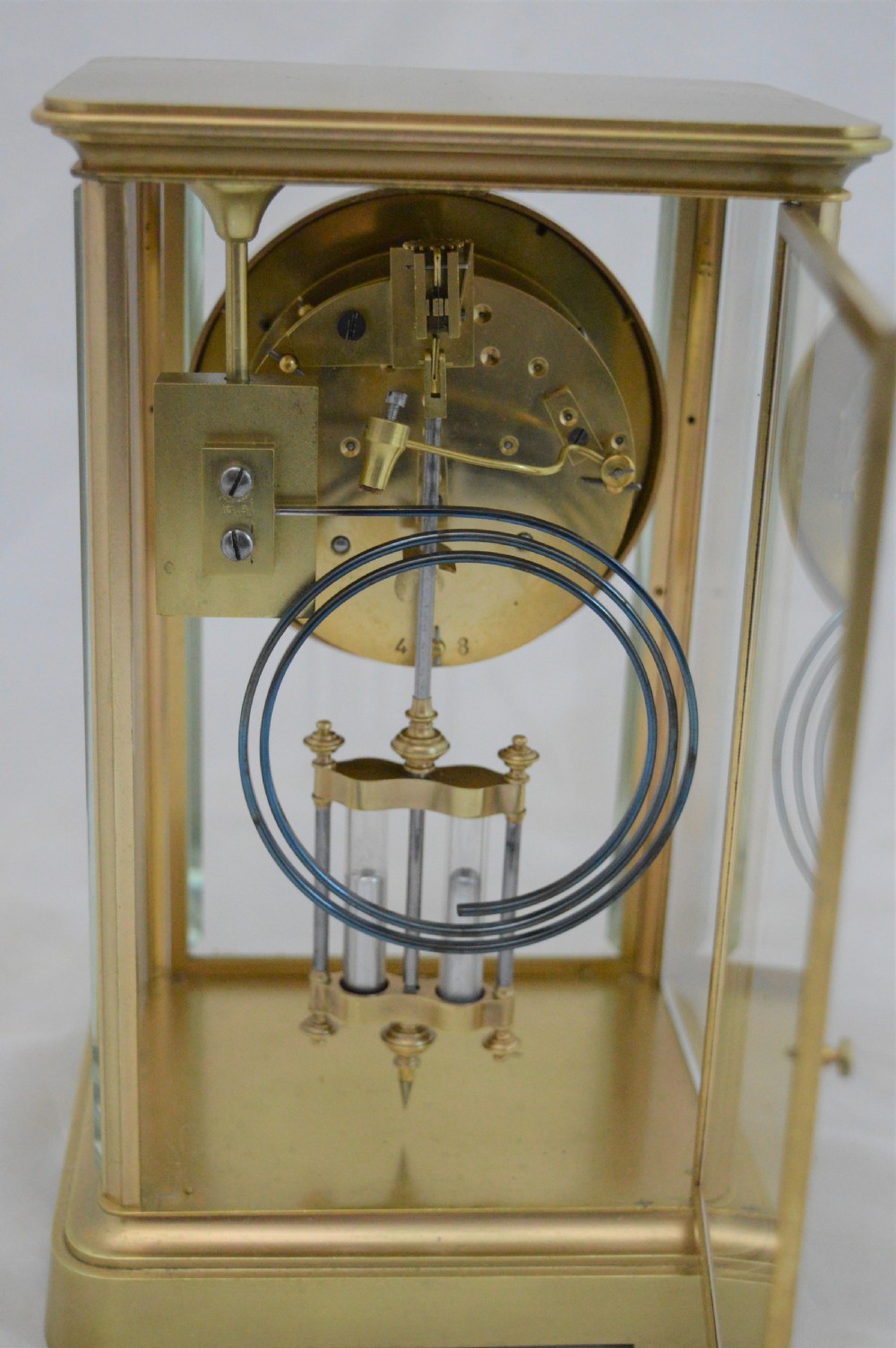 French Four Glass Mercury Pendulum Mantel Clock View II