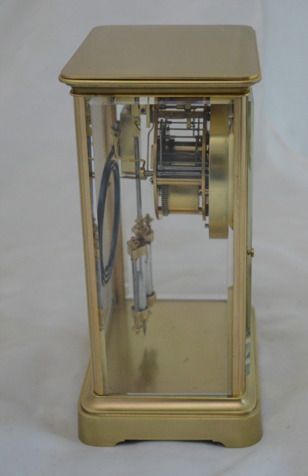 French Four Glass Mercury Pendulum Mantel Clock View V