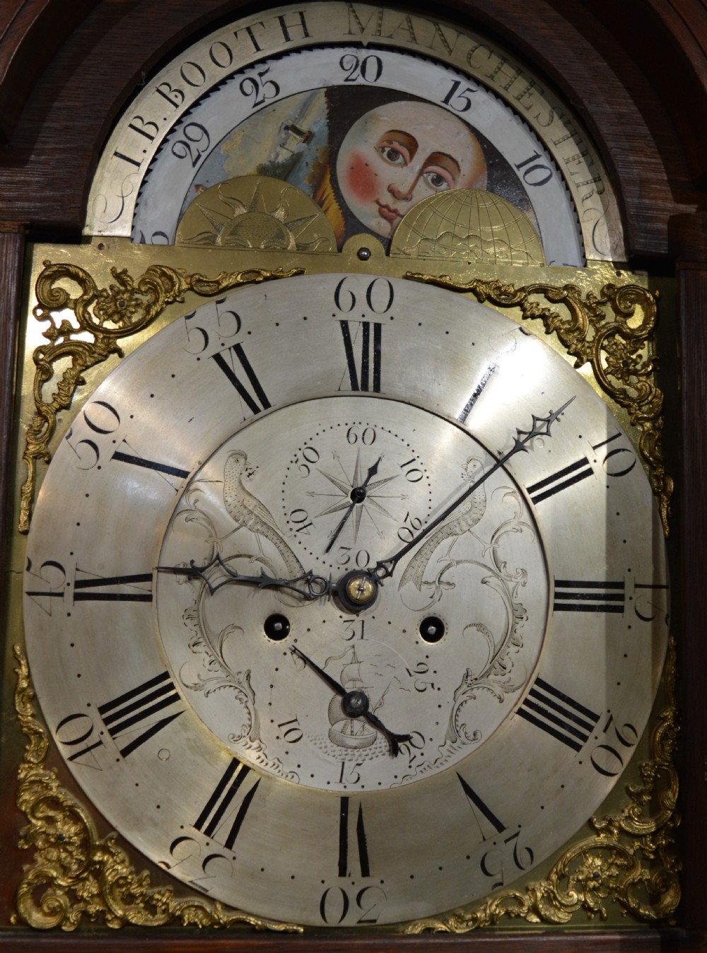 James Booth Manchester Moon Phase Longcase Grandfather Clock View II