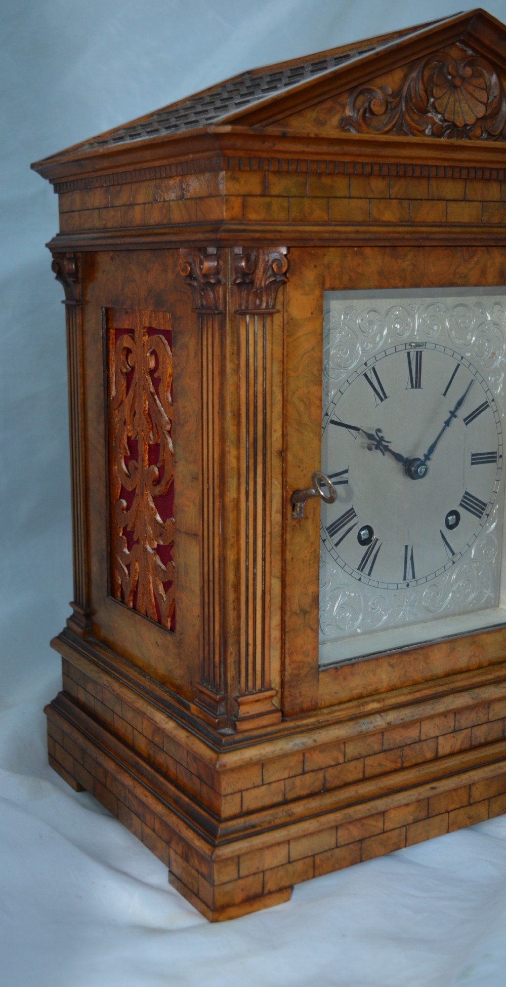 Walnut Bracket/Mantel Clock, Ting Tang quarter Striking View V