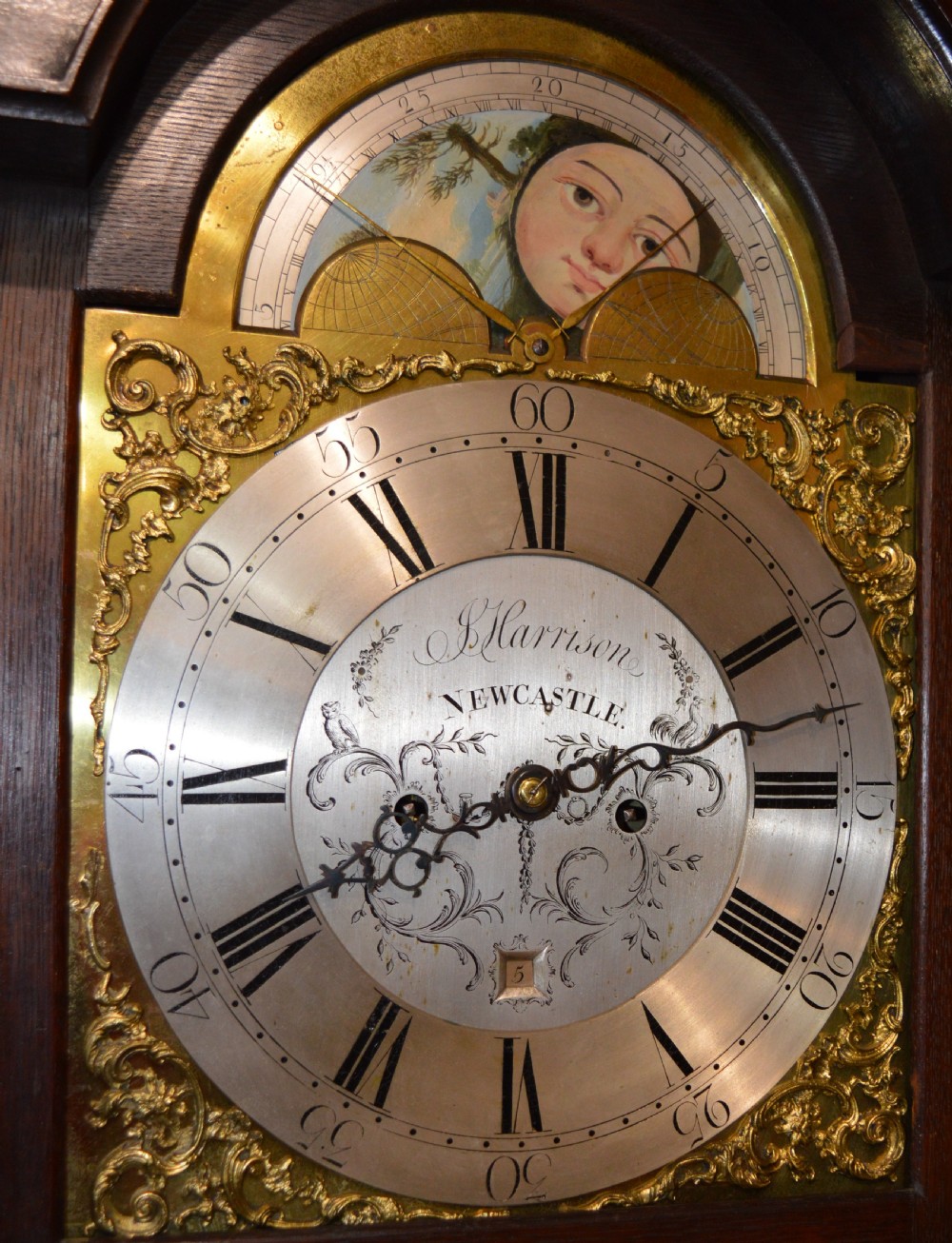 John Harrison Newcastle Moon Phase Longcase Grandfather Clock View III