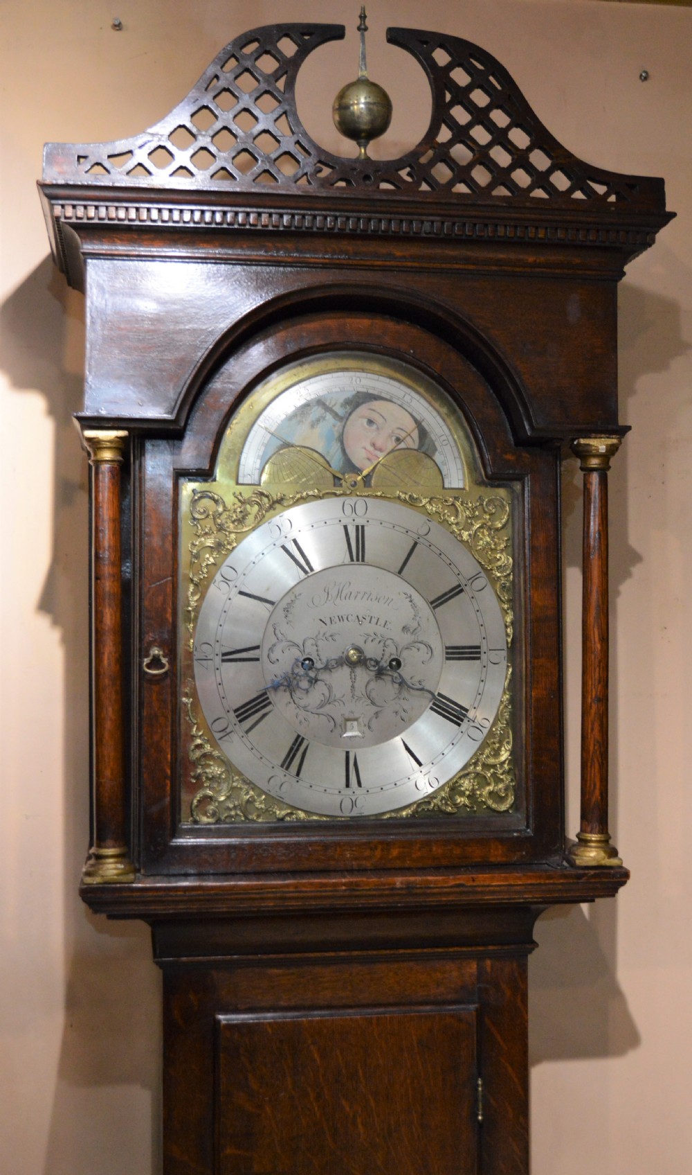 John Harrison Newcastle Moon Phase Longcase Grandfather Clock View IV