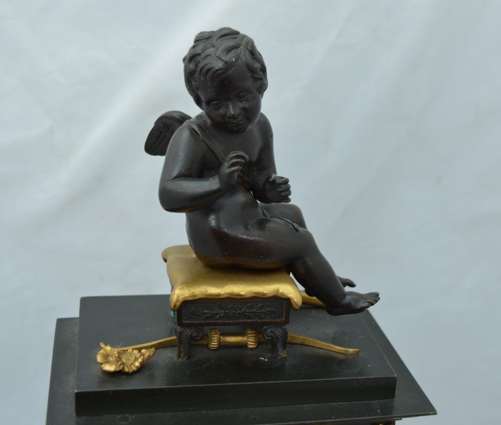 Slim Gilt and Bronze Mantel Clock View VI