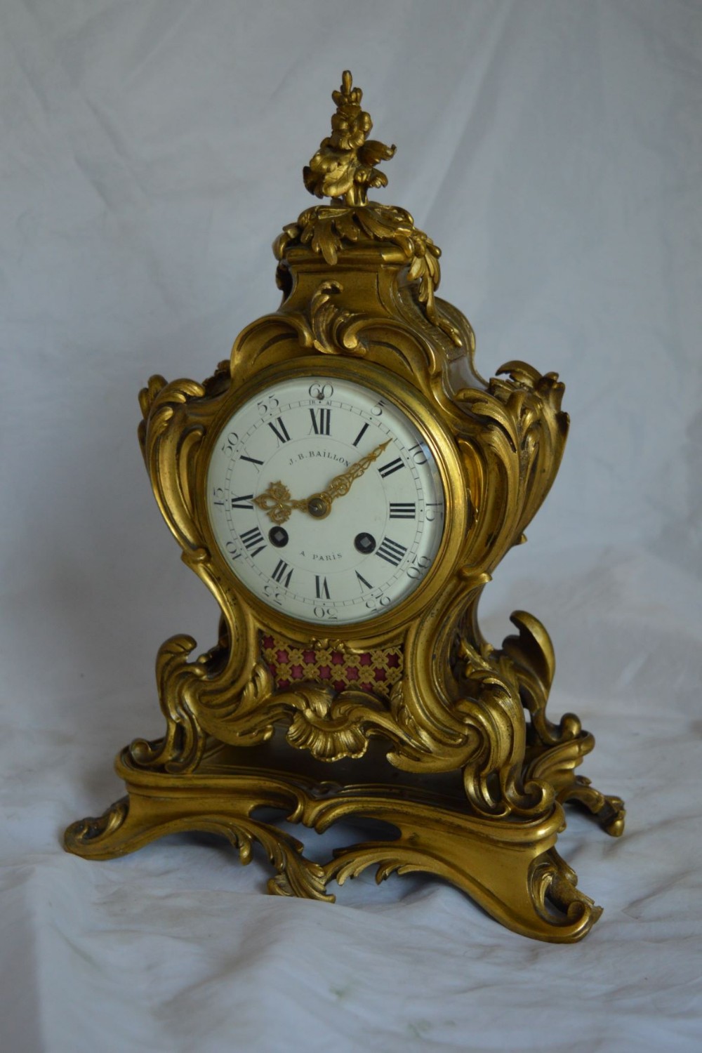 J B Baillon of Paris Gilt Bronze Mantel Clock