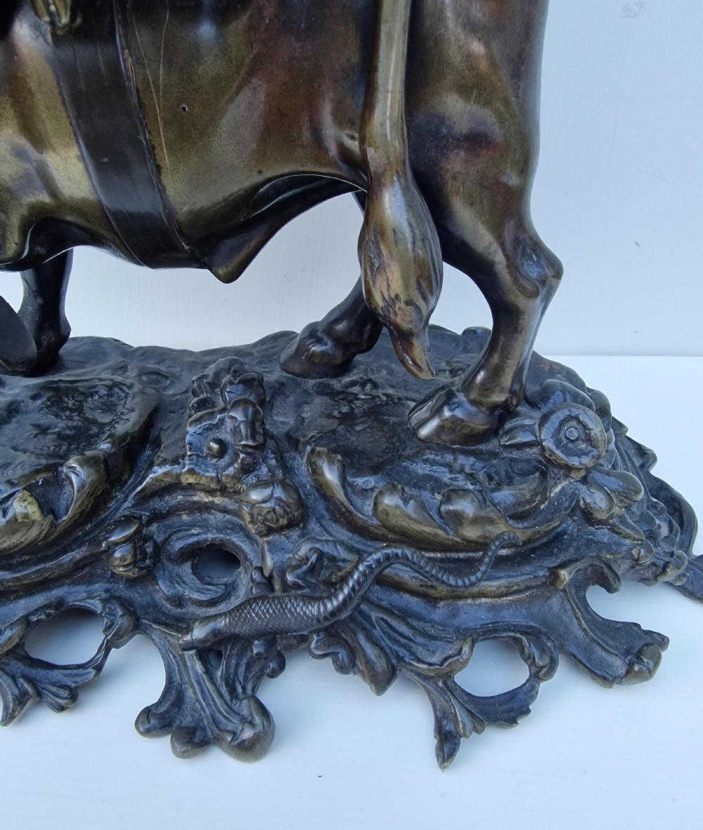 A Bronze Ox or Bull Mantel Clock View III