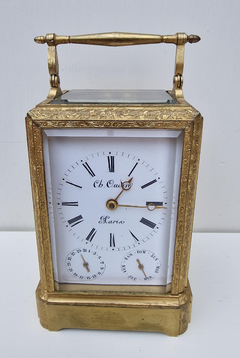 Charles Oudin, Paris Calendar Dials Striking Carriage Clock