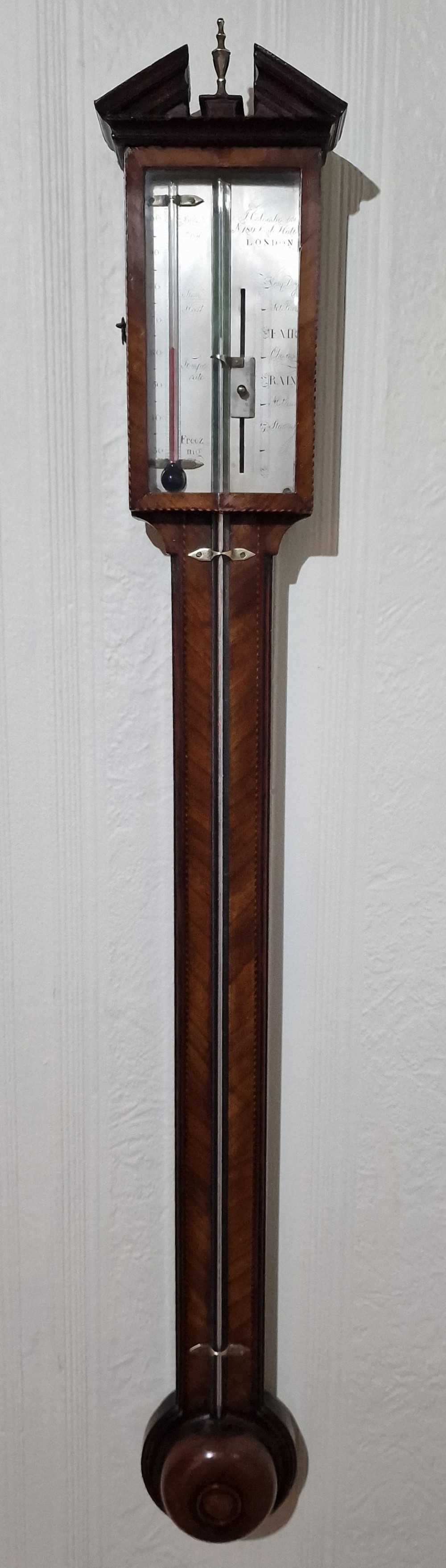 A Georgian Mercury Stick Barometer Colombo, London