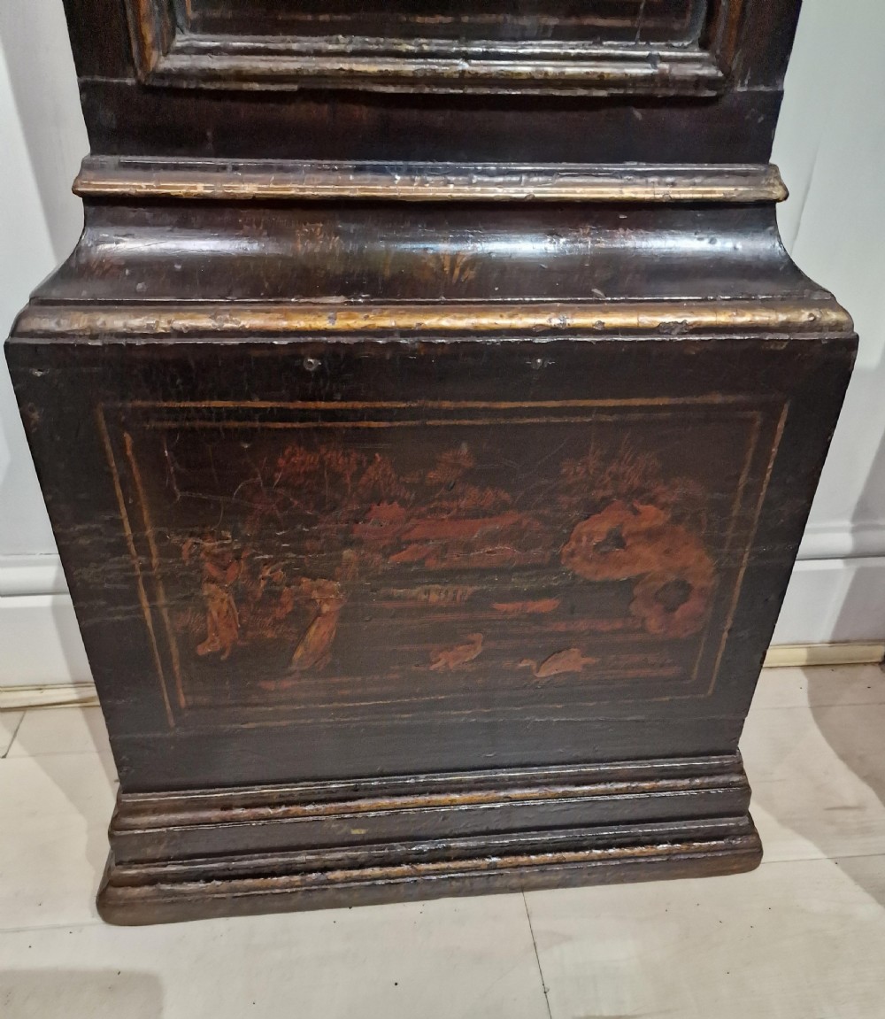 Issac Nickals, Wells Chinoiserie Lacquer Longcase Grandfather Clock View II