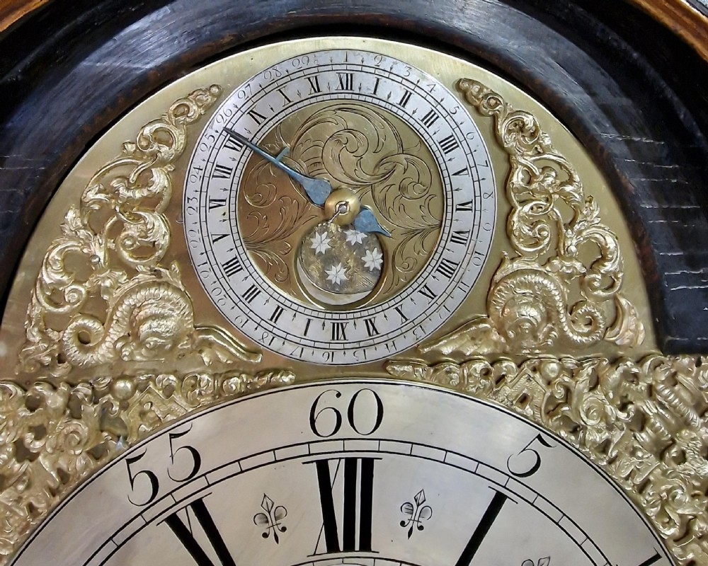 Issac Nickals, Wells Chinoiserie Lacquer Longcase Grandfather Clock View IX