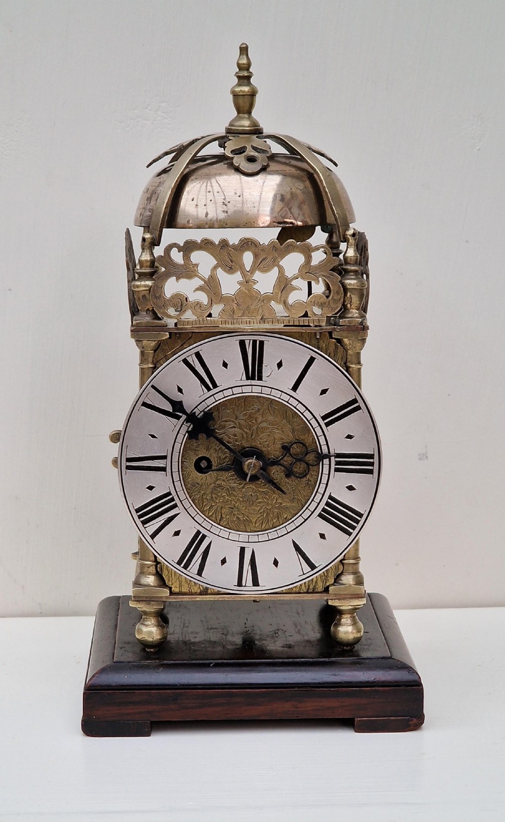 A Small Victorian Fusee Lantern Clock