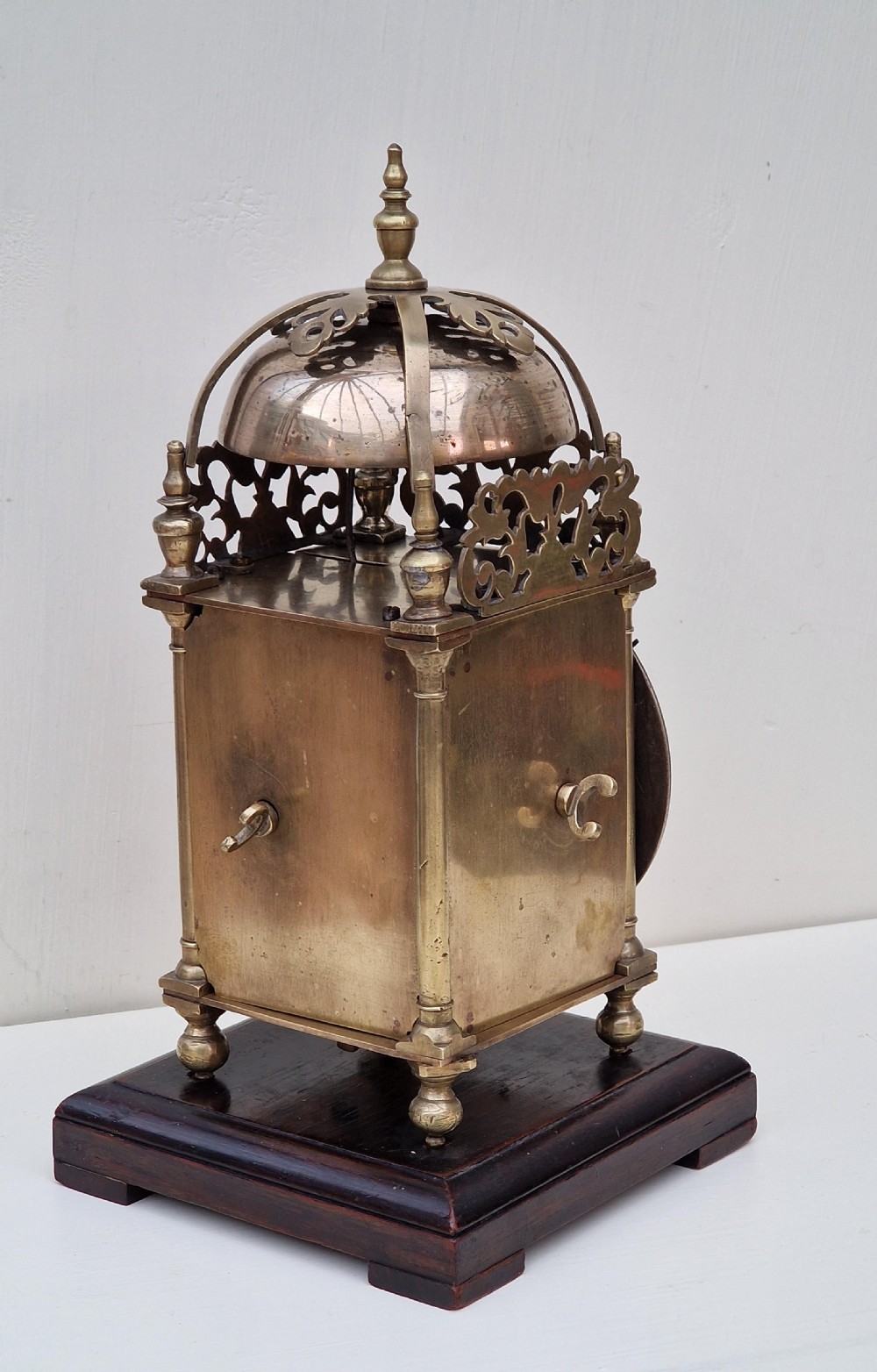 A Small Victorian Fusee Lantern Clock View V