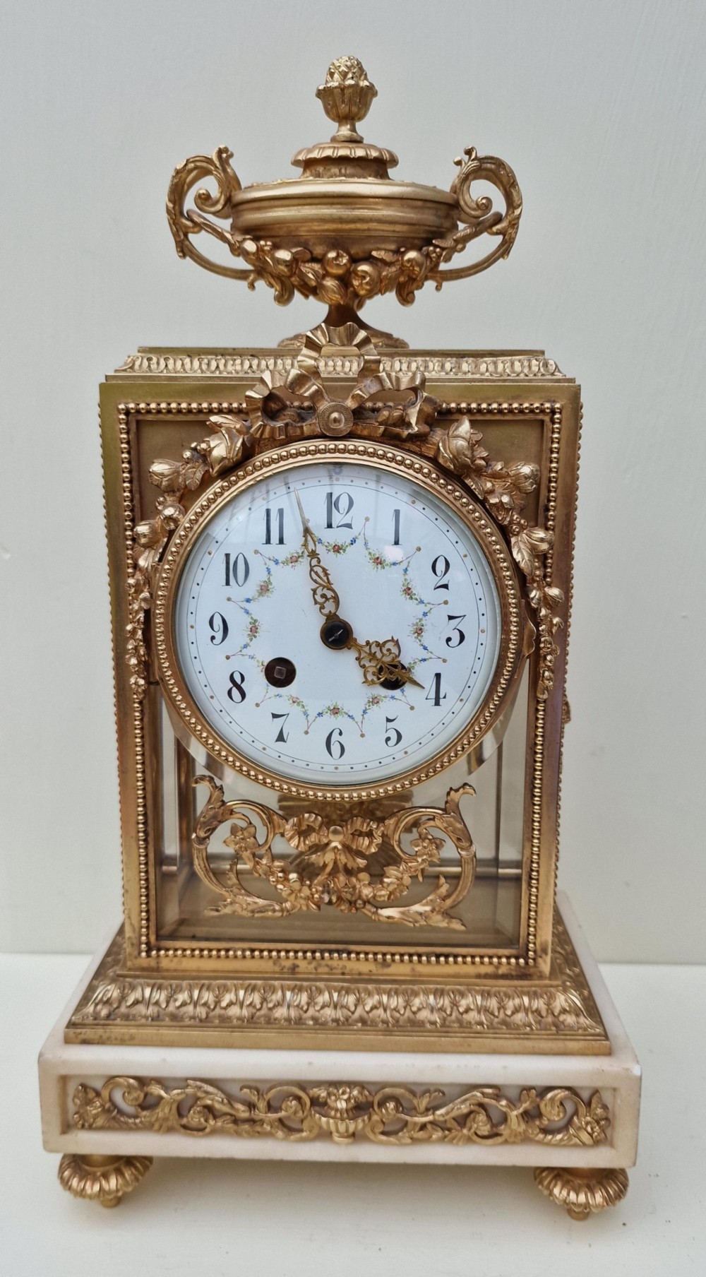 A Superb Decorative 4 Glass Mantel Clock