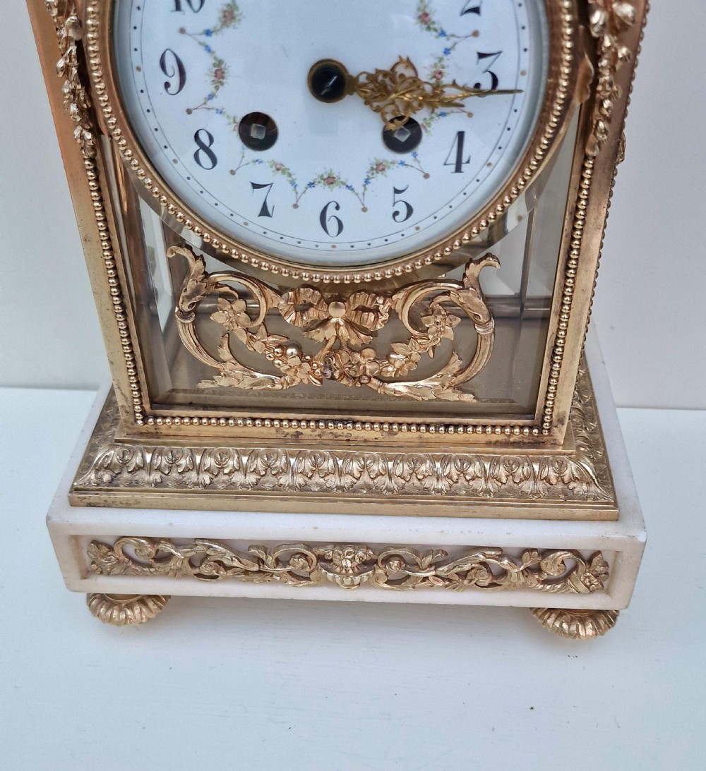 A Superb Decorative 4 Glass Mantel Clock View V