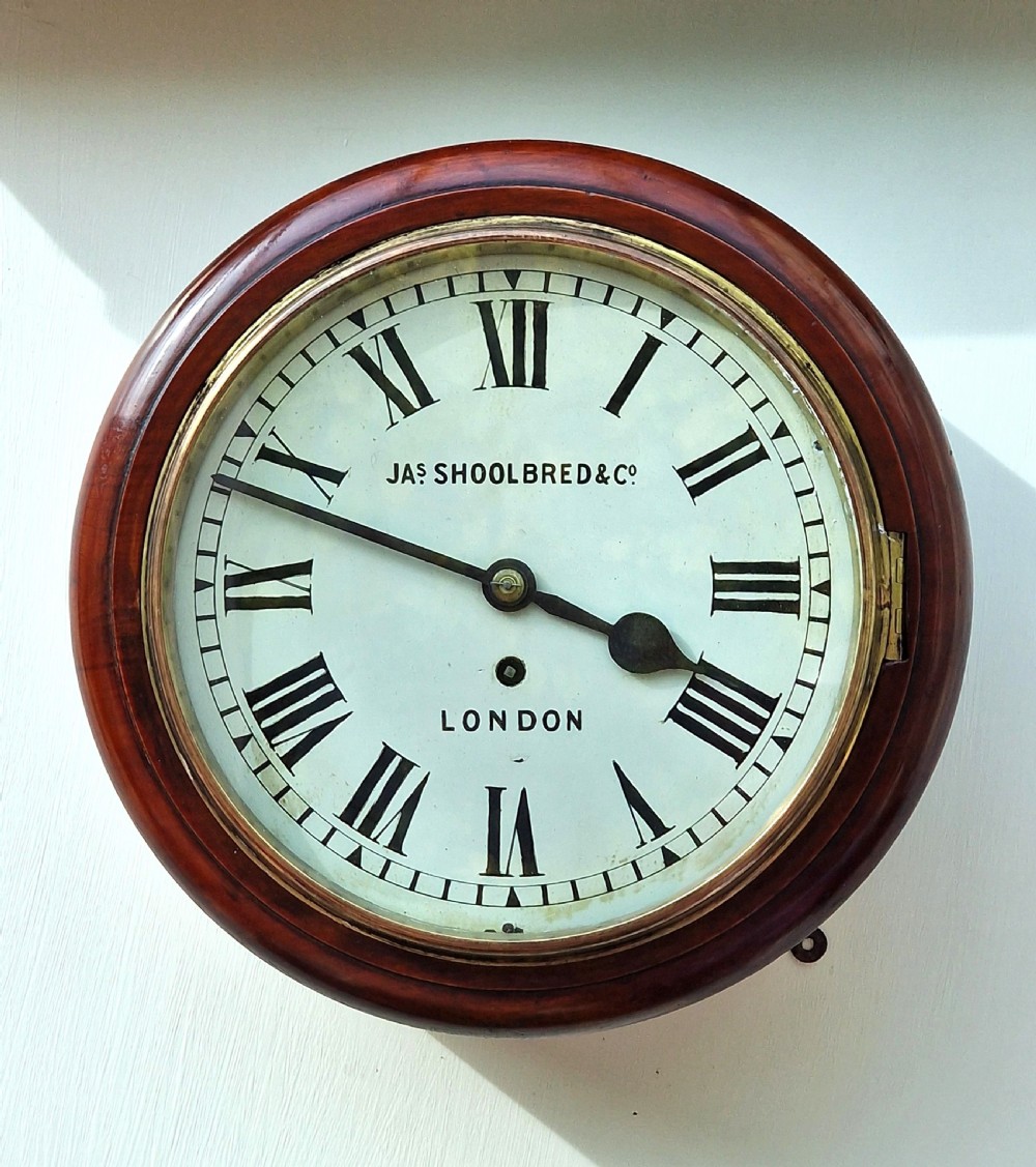 James Schoolbred, London Small Fusee Dial Wall Clock