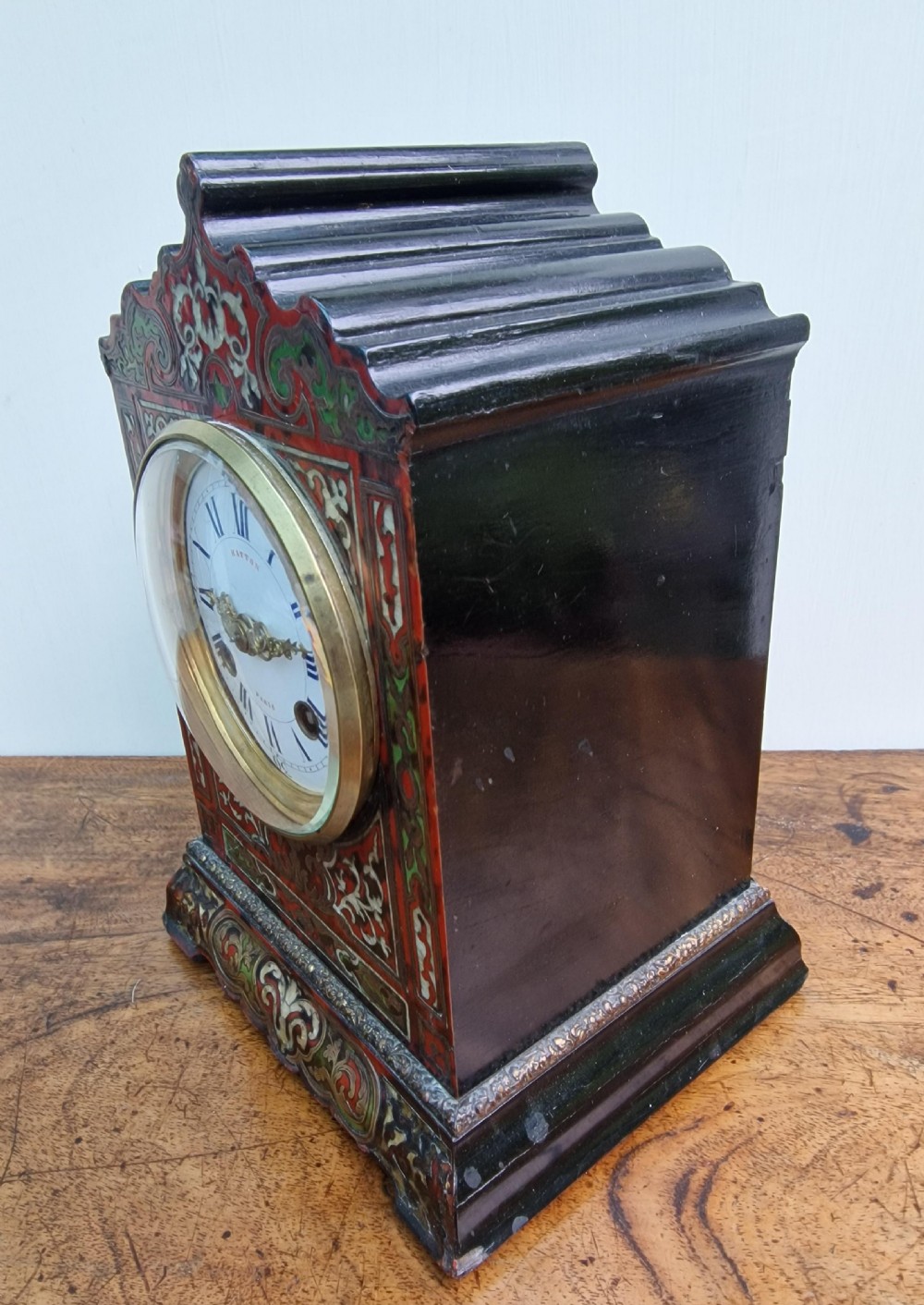Hatton, Paris, Small Inlaid Mantel Clock View V