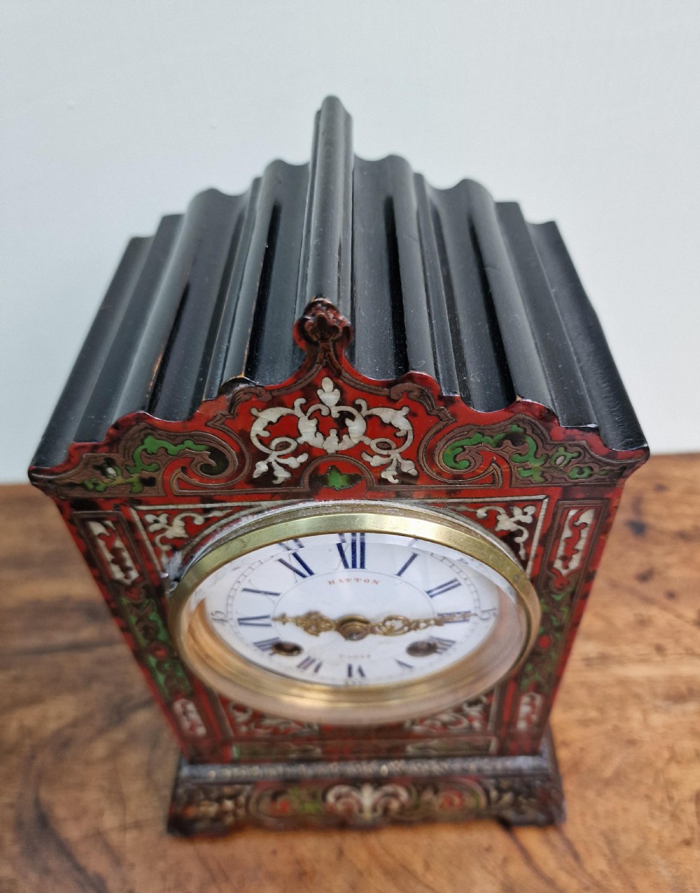 Hatton, Paris, Small Inlaid Mantel Clock View VI