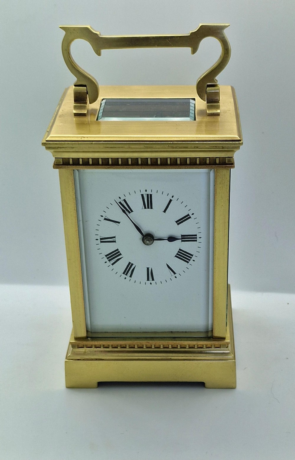 Antique Carriage Clock With Dentil Mouldings