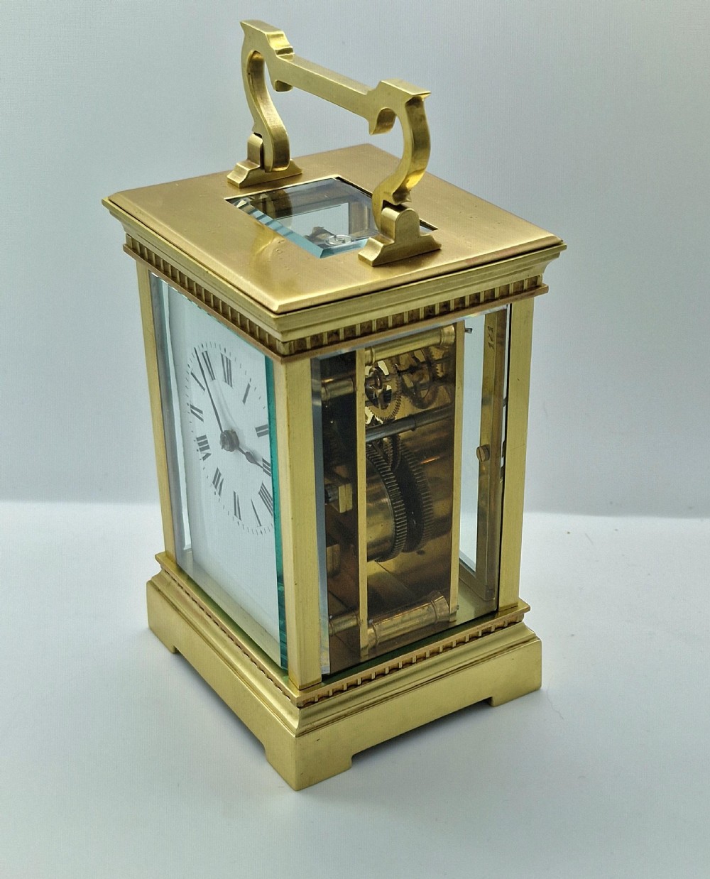 Antique Carriage Clock With Dentil Mouldings View IV