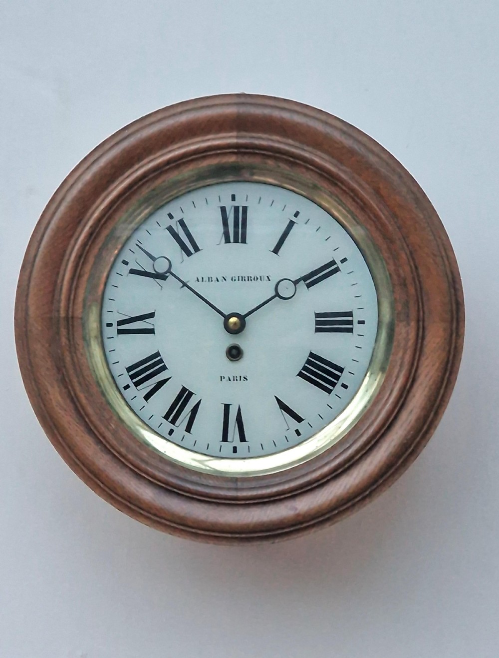 A French Golden Oak Wall Dial Clock