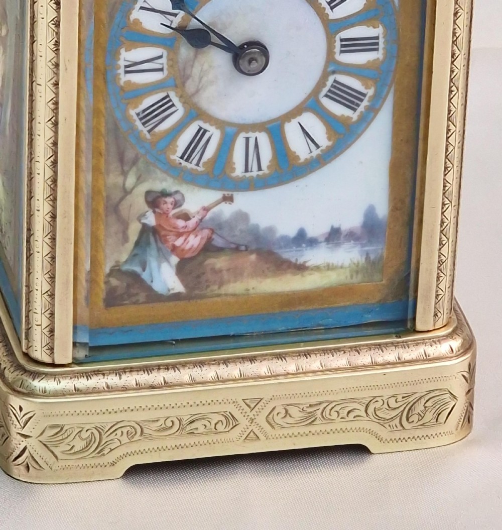 A Porcelain Panels Striking Carriage Clock View III