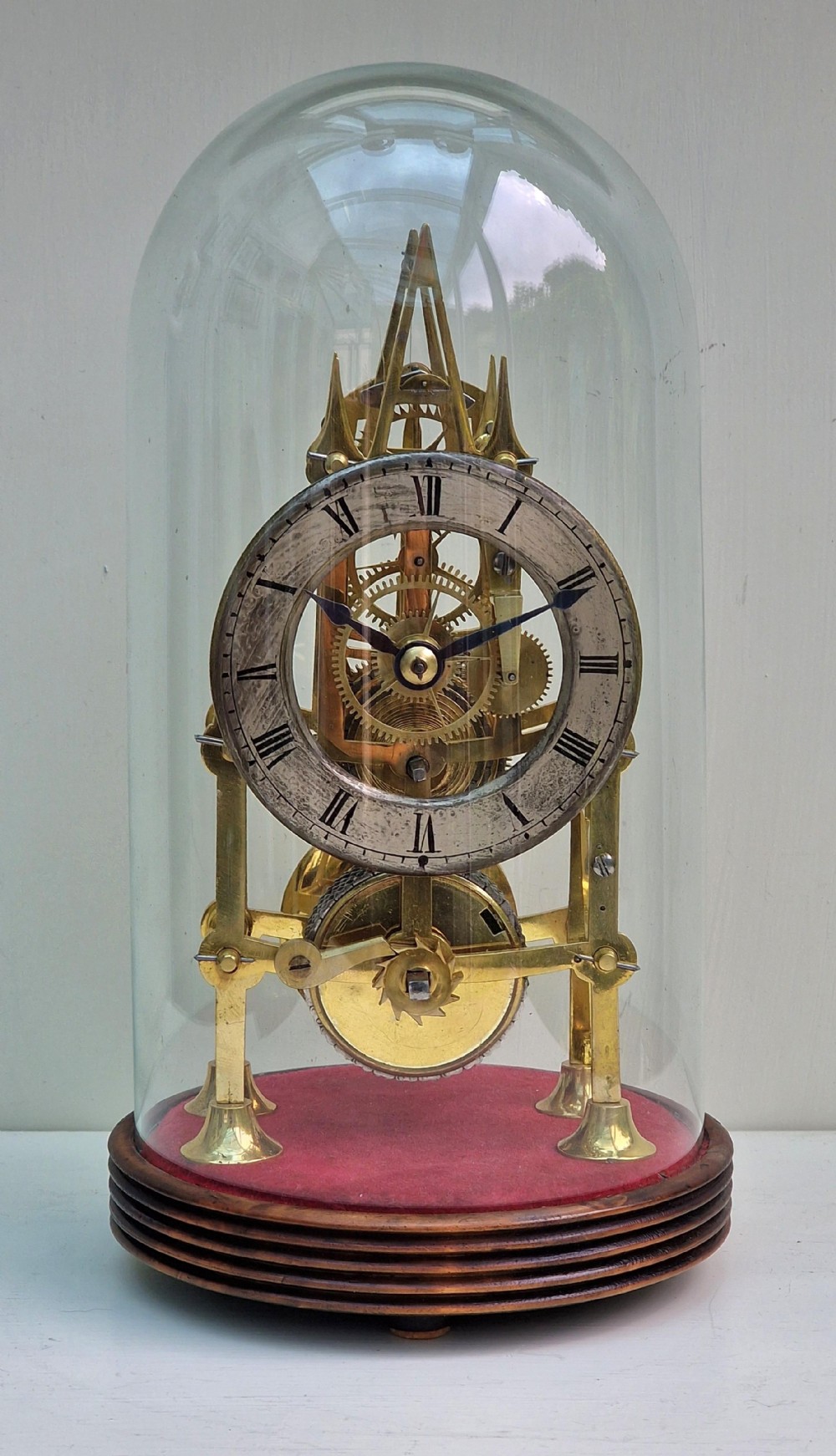 A Small, Victorian Skeleton Clock