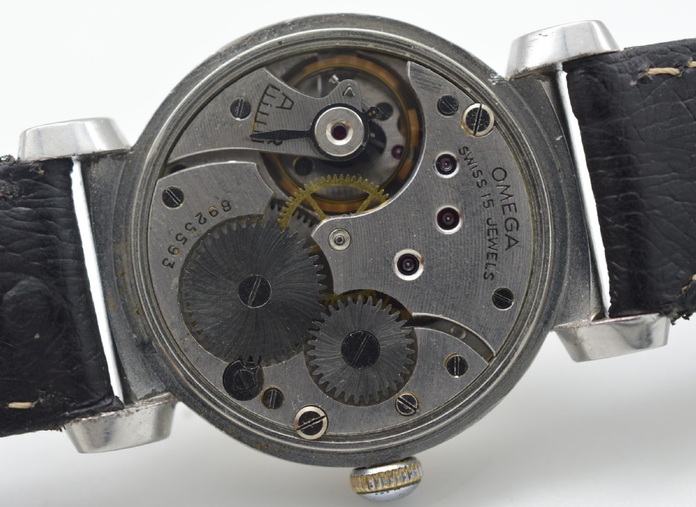 1937 Omega 'Scarab' Cased, Fancy Lugs Wristwatch View V