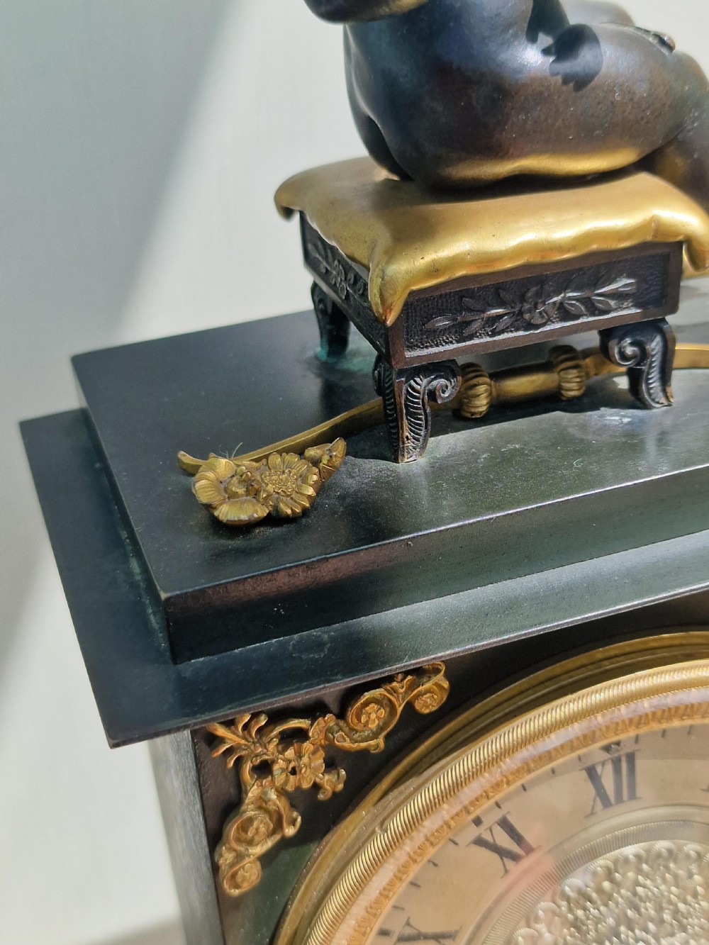 A Bronze & Gilt Mantel Clock View II