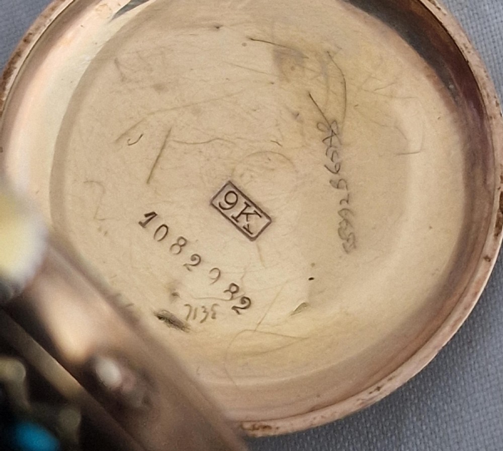 A Victorian Ladies 9K Wristwatch Pearls & Turquoise View III