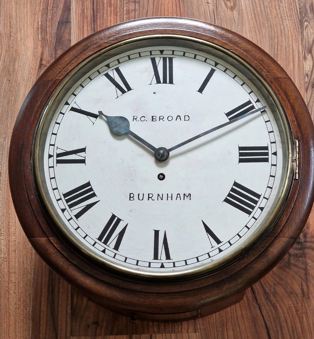 A Fusee Dial Wall Clock, R C Broad, Burnham