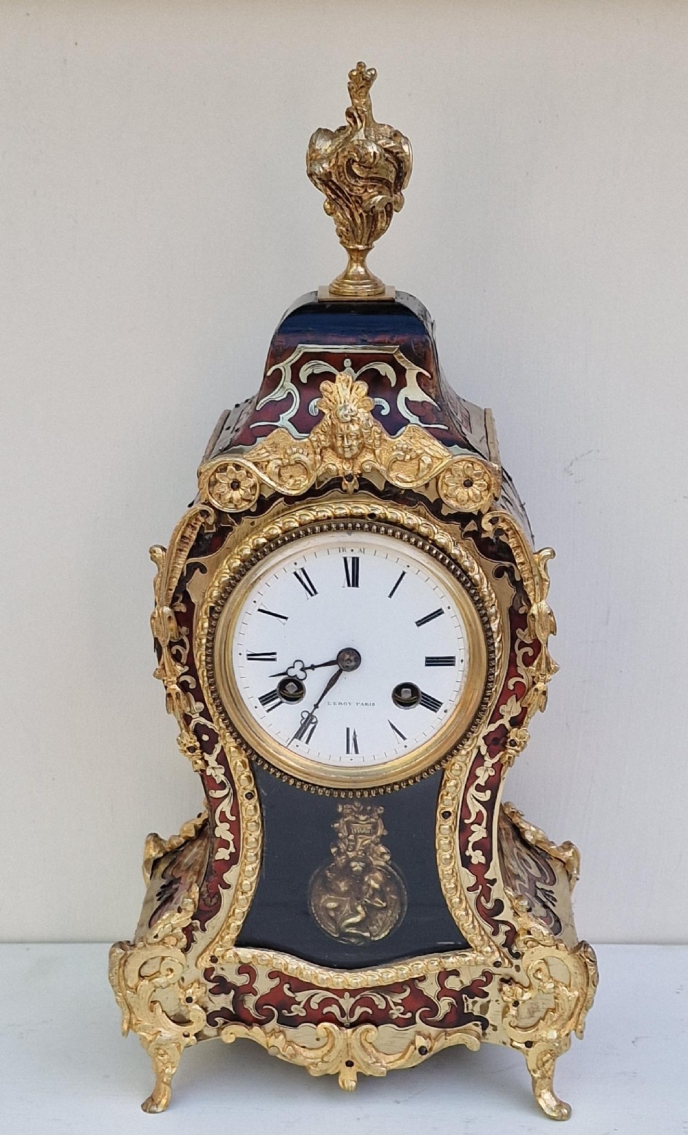 Leroy of Paris Boulle Mantel Clock