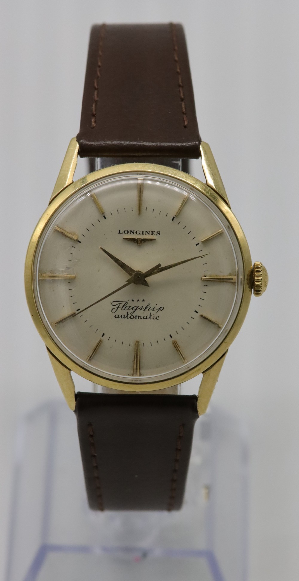 1959 Longines Flagship 'Big Ship' 18K Gold Wristwatch