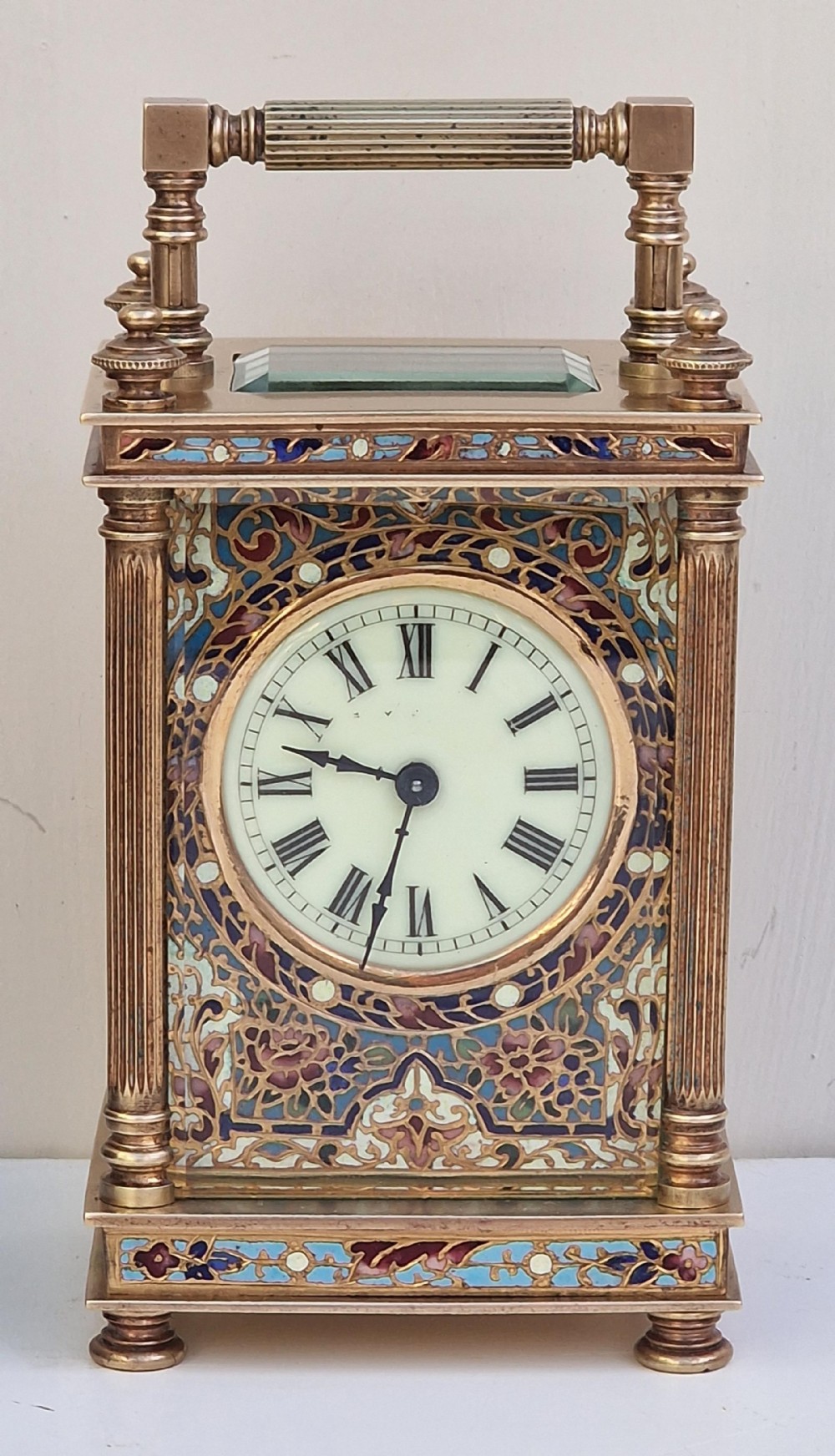 A Superb Enamel Carriage Clock