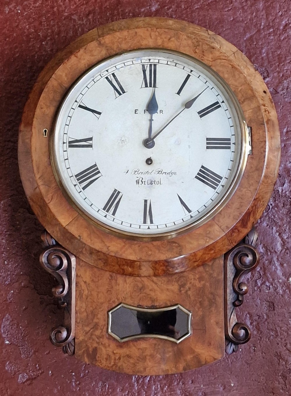 Fear of Bristol Walnut Fusee Wall Clock