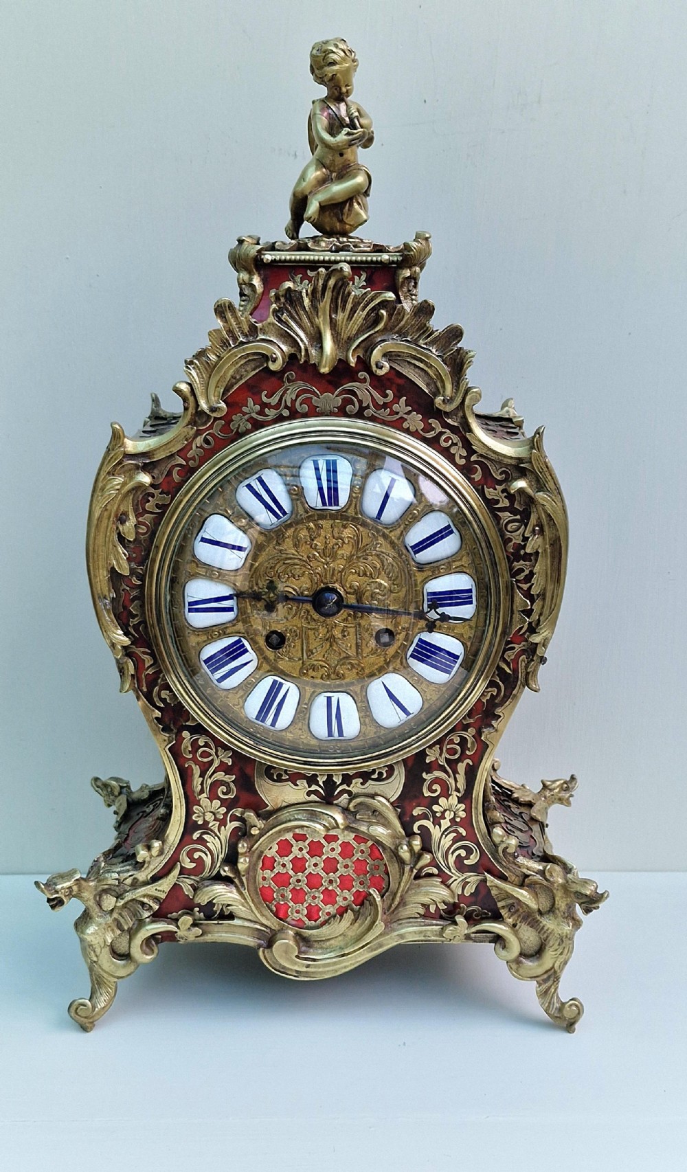A French Boulle Inlaid Mantel Clock