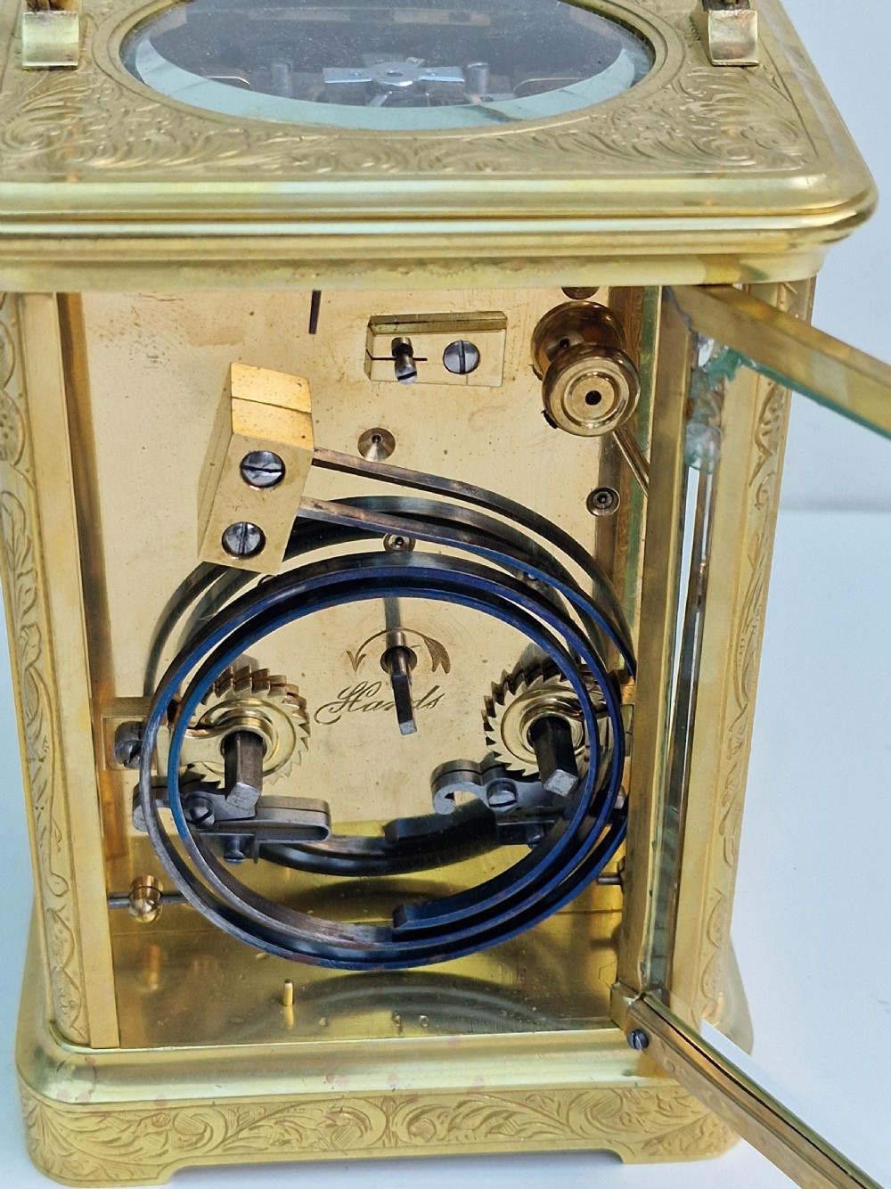 Brunelot Engraved Striking Carriage Clock View II