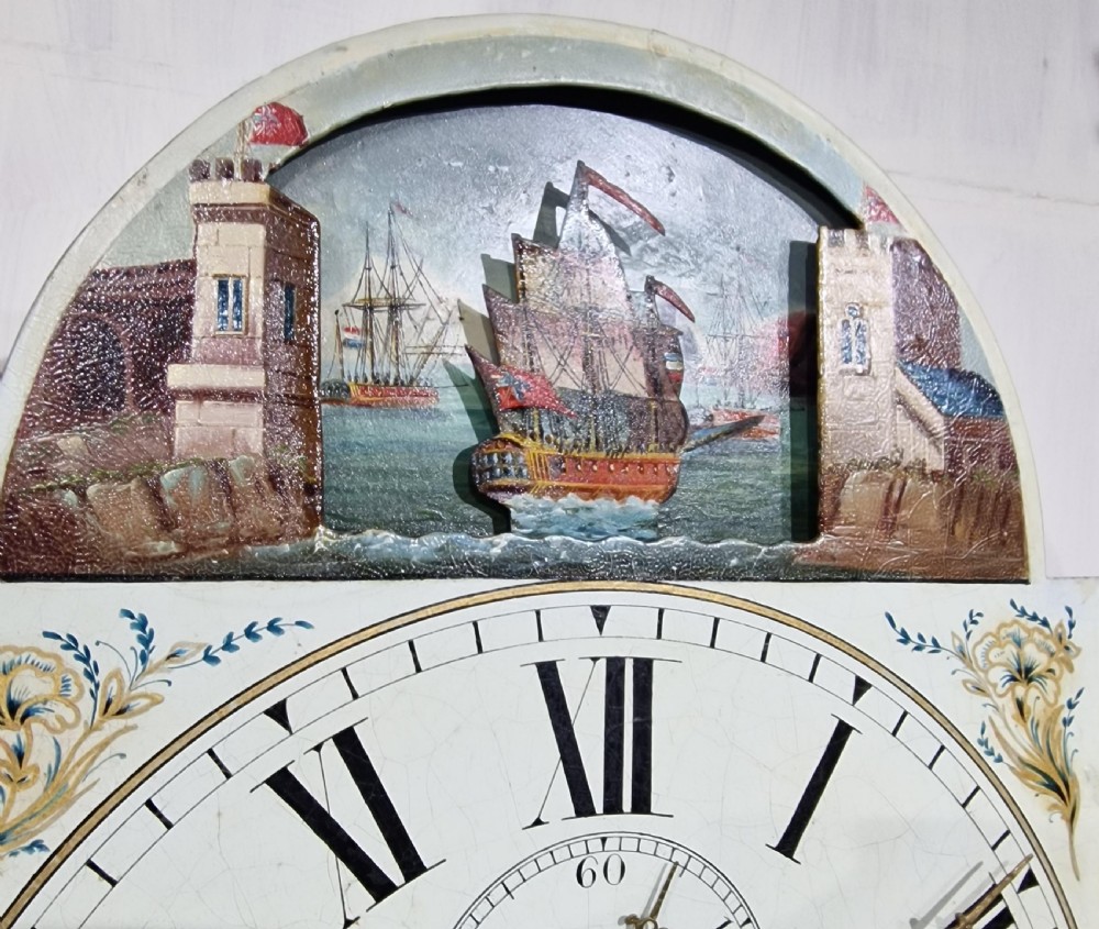 George Claridge, Chepstow Rocking Ship Longcase Grandfather Clock View V