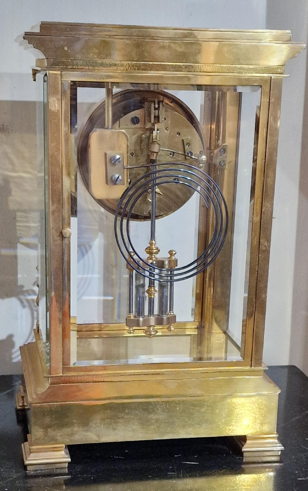 A Gilded Four Glass Mantel Clock View II